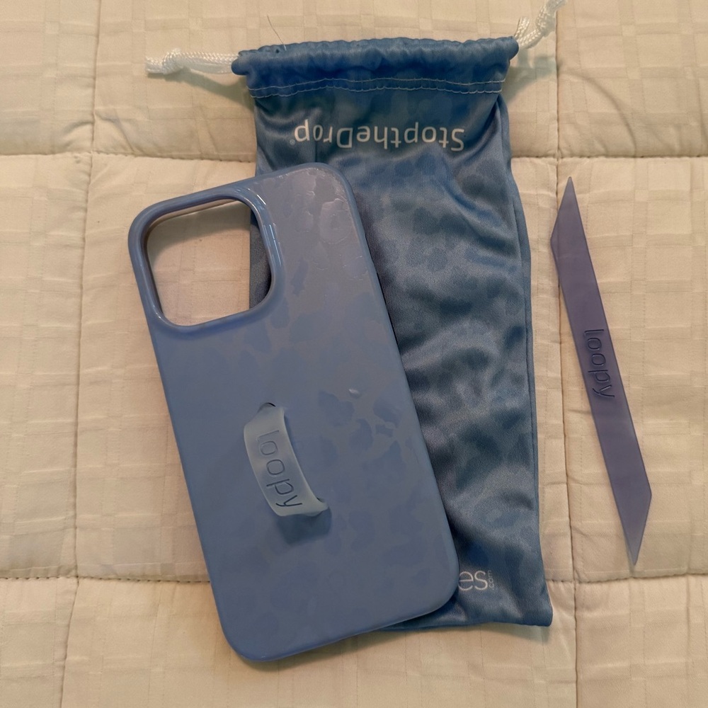 Blue leopard loopy case for iPhone 13 Pro